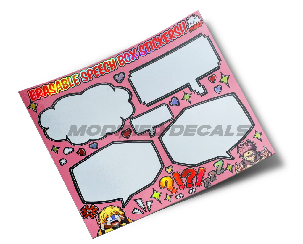 Erasable Speech Box Sticker Sheet