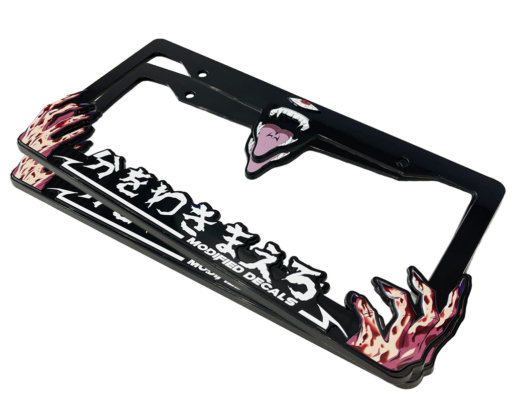 Car Accessories Anime License Plate Frames 2 Pcs Anime Accessories Design  Metal License Plate Frames  Amazonin Car  Motorbike